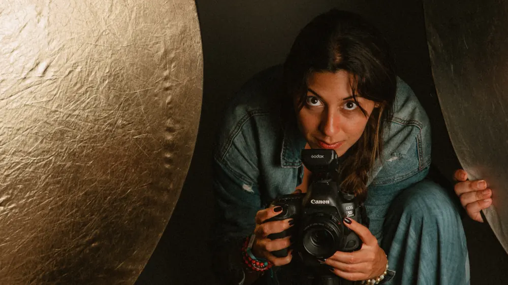 Fotógrafa de Lonchera en plena sesión